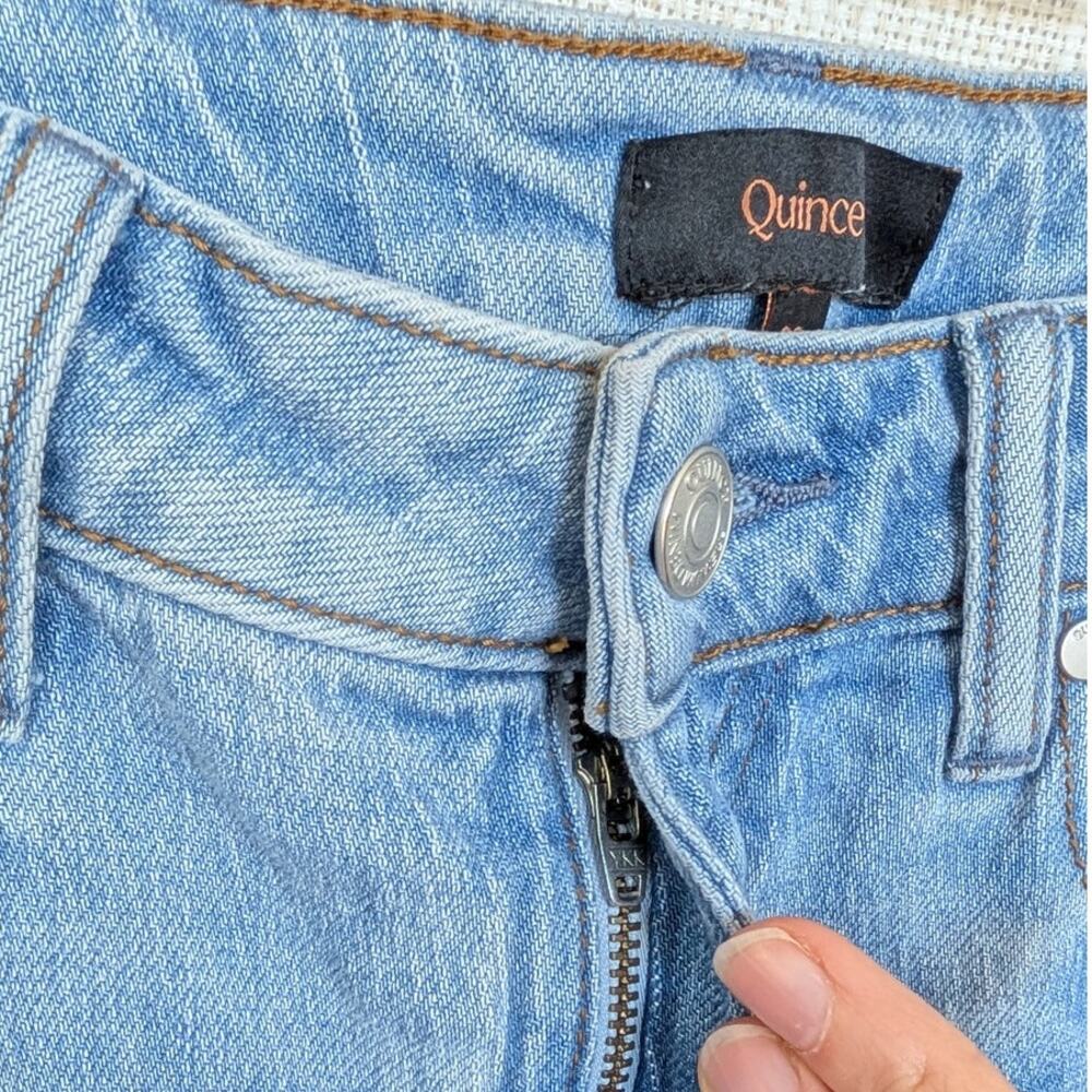 Quince Bella Stretch Barrel Jeans in Cool Blue Womens 26 Denim High-rise Ankle - Picture 6 of 12